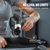 VEVOR Massage Gun Deep Tissue, Percussion Muscle Massager for Athletes - with 4 Speed Levels & 4 Massage Heads, 7.4V 2500mAh Batteries, Handheld Mini - Rear View