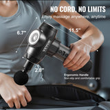 VEVOR Massage Gun Deep Tissue, Percussion Muscle Massager for Athletes - with 9 Speed Levels & 6 Massage Heads, 24V 2500mAh Batteries, Handheld
