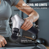 VEVOR Massage Gun Deep Tissue, Percussion Muscle Massager for Athletes - with 6 Speed Levels & 4 Massage Heads, 12V 2500mAh Batteries, Handheld