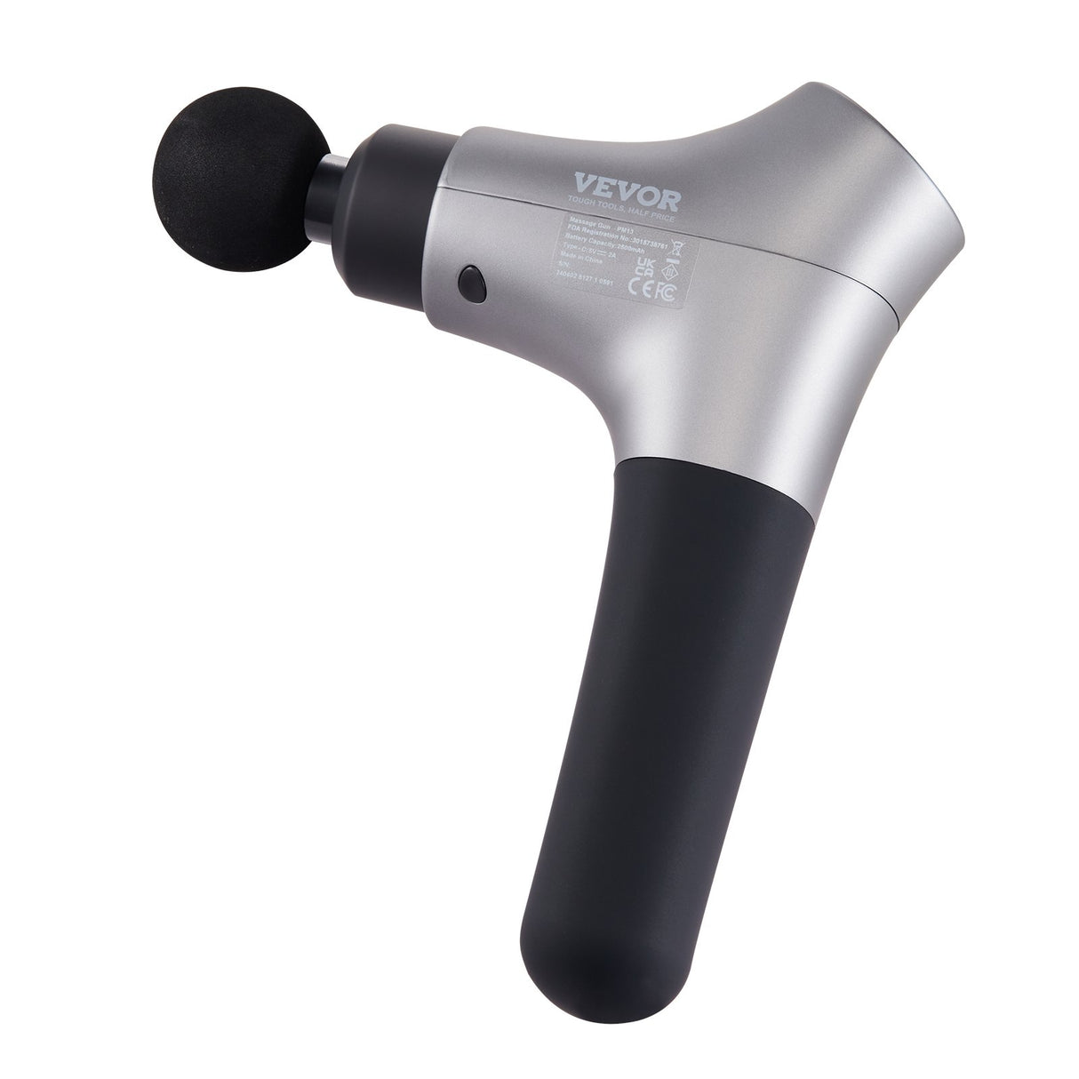 VEVOR Massage Gun Deep Tissue, Percussion Muscle Massager for Athletes - with 6 Speed Levels & 4 Massage Heads, 12V 2500mAh Batteries, Handheld