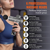 Massage Gun Deep Tissue, Percussion Muscle Massager for Athletes - with 8 Speed Levels & 6 Massage Heads, 24V 2500mAh Batteries, Handheld Electric Massage Gun for Pain Relief, Muscle Relaxation - 45-Degree Angle