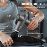 VEVOR Massage Gun Deep Tissue, Percussion Muscle Massager for Athletes - with 8 Speed Levels & 6 Massage Heads, 24V 2500mAh Batteries, Handheld