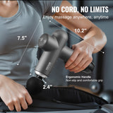 VEVOR Massage Gun Deep Tissue, Percussion Muscle Massager for Athletes - with 8 Speed Levels & 6 Massage Heads, 24V 2500mAh Batteries, Handheld Electric Massage Gun for Pain Relief, Muscle Relaxation - 45-Degree Angle