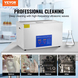 Vevor 30L Digital Ultrasonic Cleaners Cleaning Equipment Bath Tank w/Timer Heated - Front View