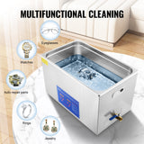 Vevor 30L Digital Ultrasonic Cleaners Cleaning Equipment Bath Tank w/Timer Heated - 45-Degree Angle