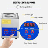 VEVOR Ultrasonic Cleaner 2L Jewelry Cleaning with Digital Timer Ultrasonic Cleaning Machine for Jewellery Rings Watches Eyeglasses Dentures Coins Metal Parts Commercial and Home Use - 45-Degree Angle
