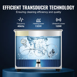 VEVOR Ultrasonic Cleaner Machine 3L Stainless Steel Ultrasonic Cleaning Machine Digital Heater Timer Jewelry Cleaning for Commercial Personal Home Use (3L) - Side View