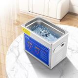 VEVOR Ultrasonic Cleaner Machine 3L Stainless Steel Ultrasonic Cleaning Machine Digital Heater Timer Jewelry Cleaning for Commercial Personal Home Use (3L) - Low Angle