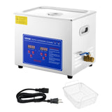 VEVOR Ultrasonic Cleaner 10L Jewelry Cleaning with Digital Timer Ultrasonic Cleaning Machine for Jewellery Rings Watches Eyeglasses Dentures Coins Metal Parts Commercial and Home Use Silver - Extra Image