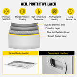 Vevor Powerful Stainless Steel 13.5-15 L Liters Ultrasonic Cleaner 360W Digital Heater Timer - Close-Up Angle