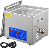 Vevor Powerful Stainless Steel 13.5-15 L Liters Ultrasonic Cleaner 360W Digital Heater Timer - Low Angle