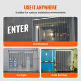 VEVOR Strip Curtain, 4572 cm Length x 20 cm Width x 2 mm Thickness, Clear Ribbed PVC Curtain Strip Door Bulk Roll, Plastic Door Strips for Doorways of Supermarket, Garage, Warehouse, Barn, Pet House - Rear View