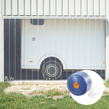 VEVOR Strip Curtain, 164' Length x 8" Width x 0.08" Thickness, Clear Ribbed PVC Curtain Strip Door Bulk Roll, Plastic Door Strips for Doorways of
