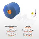 VEVOR Strip Curtain, 5000 cm Length x 20 cm Width x 2 mm Thickness, Clear PVC Smooth Curtain Strip Door Bulk Roll, Plastic Door Strips for Doorways of Supermarket, Garage, Warehouse, Barn, Pet House - Close-Up Angle