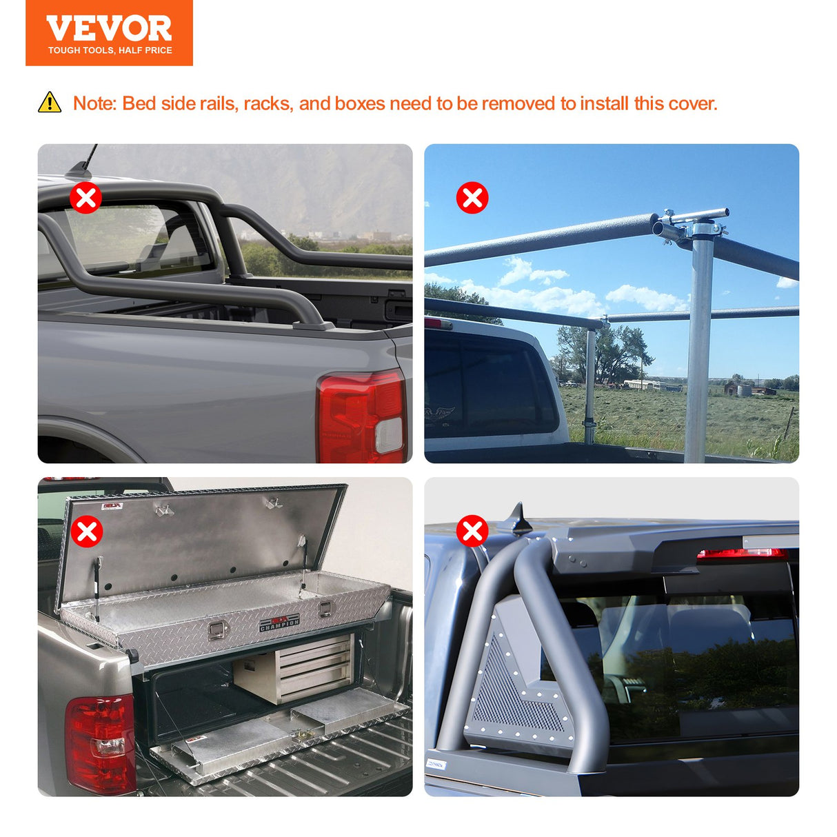 VEVOR Truck Bed Cover, Roll Up Truck Bed Tonneau Cover, Compatible with 2002-2018 Dodge Ram 1500, 2003-2024 2500 3500, 2019-2024 Classic, for 6.4 x
