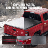 VEVOR Truck Bed Cover, Roll Up Truck Bed Tonneau Cover, Compatible with 2019-2024 Chevy Silverado GMC Sierra 1500 (NOT FIT 19-24 Classic) Bed, for 1.8m x 1.6m Bed, Soft PVC, Roll Up Tonneau Cover - Top-Down View