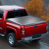 VEVOR Truck Bed Cover, Roll Up Truck Bed Tonneau Cover, Compatible with 2019-2024 Chevy Silverado GMC Sierra 1500 (NOT FIT 19-24 Classic) Bed, for 1.8m x 1.6m Bed, Soft PVC, Roll Up Tonneau Cover - Low Angle