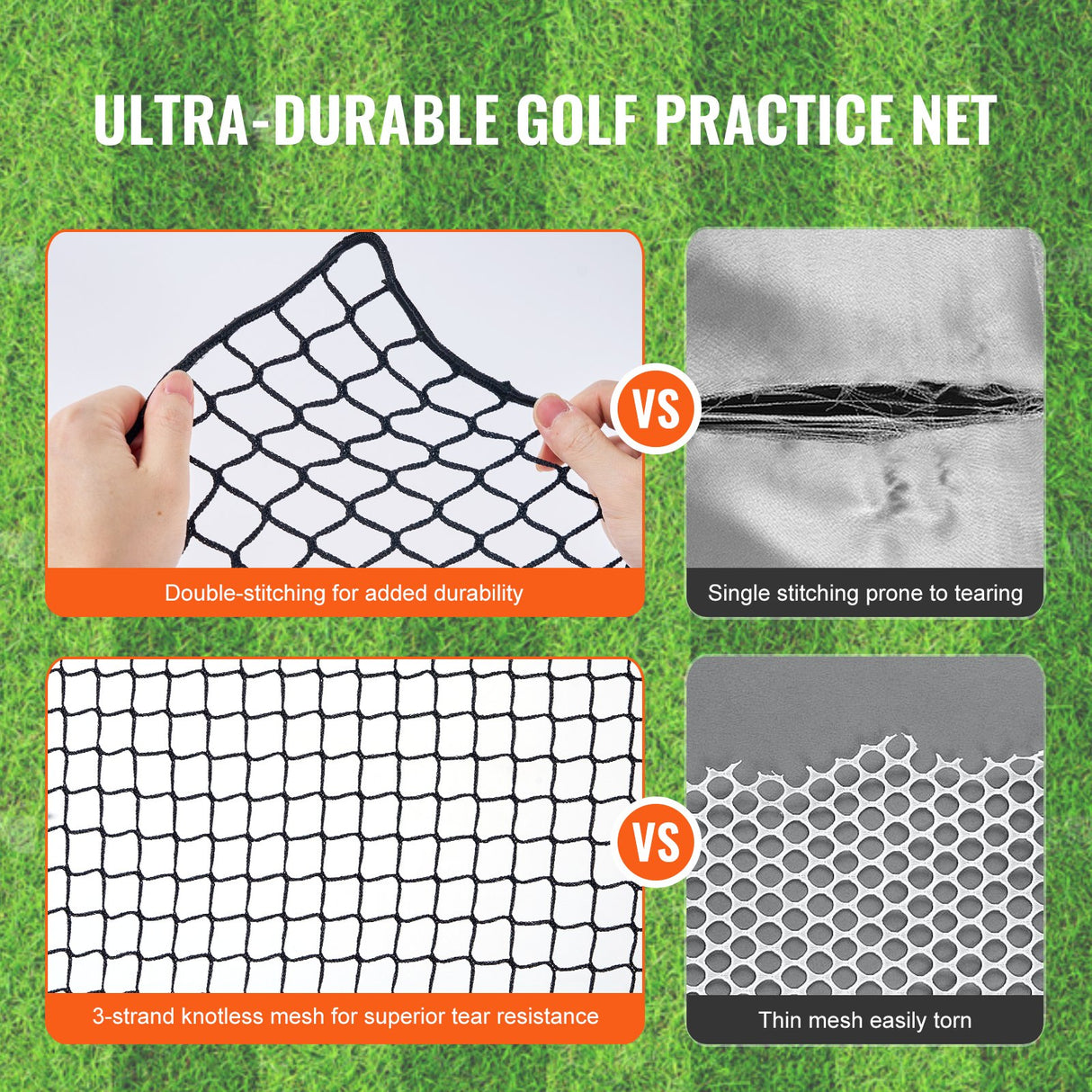 VEVOR 10x10ft Golf Practice Net Indoor Hitting Net for Baseball Hockey Soccer