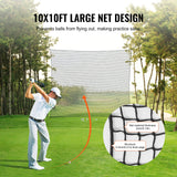 VEVOR 10x10ft Golf Practice Net Indoor Hitting Net for Baseball Hockey Soccer