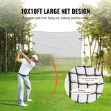 VEVOR 10x10ft Golf Practice Net Indoor Hitting Net for Baseball Hockey Soccer - Side View