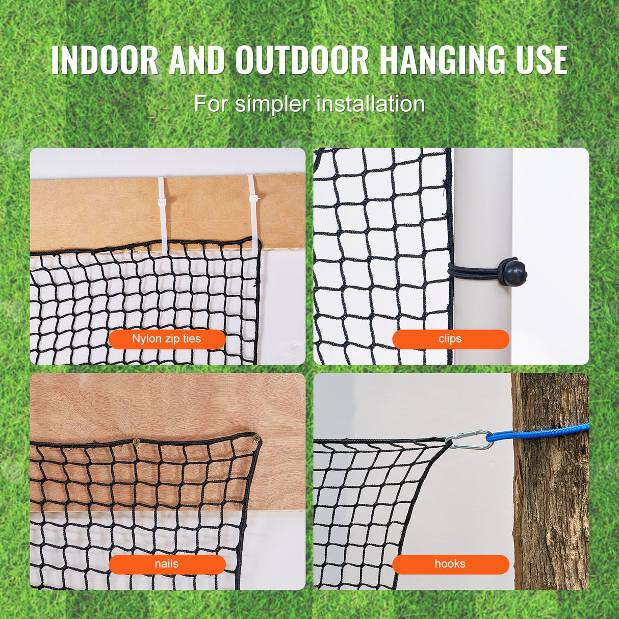 VEVOR 10x10ft Golf Practice Net Indoor Hitting Net for Baseball Hockey Soccer