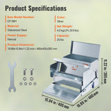 VEVOR Automatic Chicken Feeder Galvanized Steel Poultry Feeder 25 lb 10 Chickens - Close-Up Angle