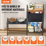 VEVOR Pet Feeding Station with Storage Dog Food & Toy Organizer Raised Dog Bowls - Front View