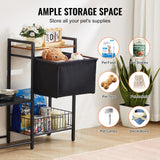 VEVOR Pet Feeding Station with Storage Dog Food & Toy Organizer Raised Dog Bowls - Rear View