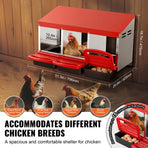 Chicken Nest Box, 3-Compartment, 15 to 30 in Stable & Corrosion-Resistant Metal Nesting Boxes with Inclined Nesting Boxes, Bottom Holes & Resting Platform, Fit for Different Chicken Breeds