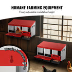 Chicken Nest Box, 3-Compartment, 15 to 30 in Stable & Corrosion-Resistant Metal Nesting Boxes with Inclined Nesting Boxes, Bottom Holes & Resting Platform, Fit for Different Chicken Breeds