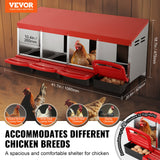 VEVOR 4-Compartment Chicken Nest Box Metal Box with Inclined Nesting Boxes - Front View