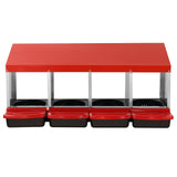 VEVOR 4-Compartment Chicken Nest Box Metal Box with Inclined Nesting Boxes