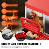 VEVOR 10-Compartment Chicken Nest Box Mental Box with Inclined Nesting Boxes - Side View
