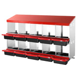 VEVOR 10-Compartment Chicken Nest Box Mental Box with Inclined Nesting Boxes - Extra Image
