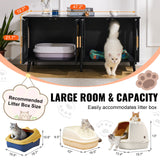 VEVOR Cat Litter Box Enclosure Wooden Litter Box Furniture Hidden 2 Rooms Black - Top-Down View