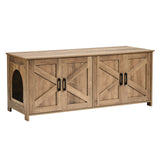 VEVOR Cat Litter Box Enclosure Wooden Litter Box Furniture Hidden 2 Rooms Greige - Extra Image