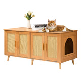 VEVOR Cat Litter Box Enclosure Wooden Litter Box Furniture Hidden for 2 Cats