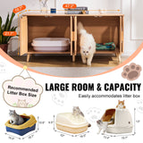 VEVOR Cat Litter Box Enclosure Wooden Litter Box Furniture Hidden for 2 Cats - Top-Down View