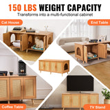 VEVOR Cat Litter Box Enclosure Wooden Litter Box Furniture Hidden for 2 Cats - 45-Degree Angle
