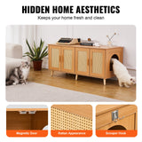 VEVOR Cat Litter Box Enclosure Wooden Litter Box Furniture Hidden for 2 Cats - Close-Up Angle
