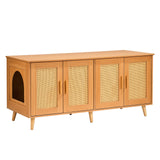 VEVOR Cat Litter Box Enclosure Wooden Litter Box Furniture Hidden for 2 Cats - Extra Image