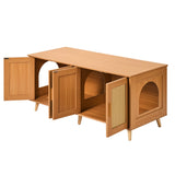 VEVOR Cat Litter Box Enclosure Wooden Litter Box Furniture Hidden for 2 Cats - Extra Image