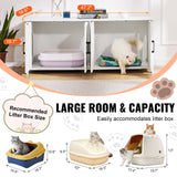 VEVOR Cat Litter Box Enclosure Wooden Litter Box Furniture Hidden 2 Rooms White - Top-Down View