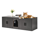 VEVOR Cat Litter Box Enclosure Wooden Litter Box Furniture Hidden 57.9