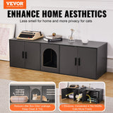 VEVOR Cat Litter Box Enclosure Wooden Litter Box Furniture Hidden 57.9