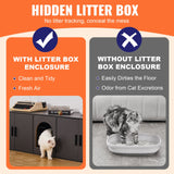 VEVOR Cat Litter Box Enclosure Wooden Litter Box Furniture Hidden 57.9