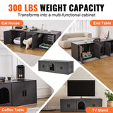VEVOR Cat Litter Box Enclosure Wooden Litter Box Furniture Hidden 57.9