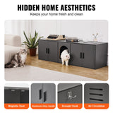 VEVOR Cat Litter Box Enclosure Wooden Litter Box Furniture Hidden 57.9