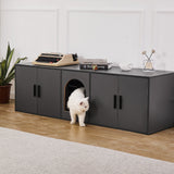 VEVOR Cat Litter Box Enclosure Wooden Litter Box Furniture Hidden 57.9