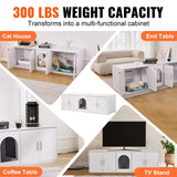VEVOR Cat Litter Box Enclosure Wooden Litter Box Furniture Hidden 57.9